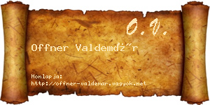 Offner Valdemár névjegykártya